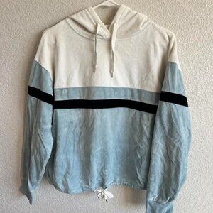 Striped Velvet Sweatshirt with Tie Waist